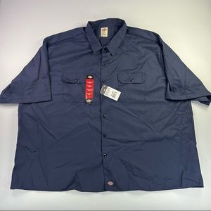 Dickies Mens 5XL Short Sleeve Work Shirt Button Up Original Fit Flex 1574 New